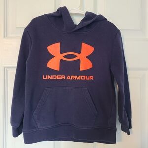 Under Armour Kids' Hoodie in Dark Blue and Bright Orange